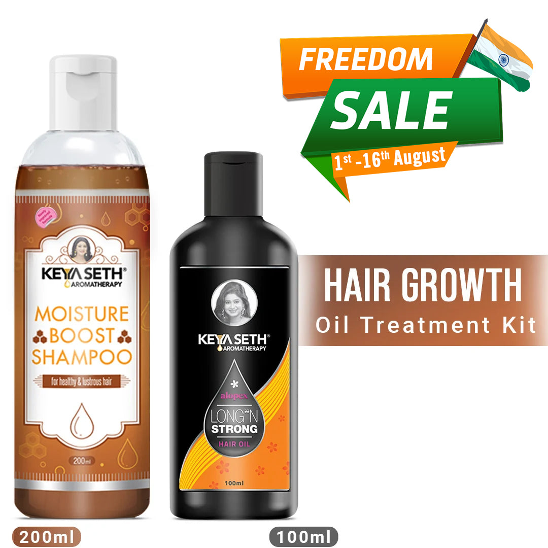 Hair Growth Oil Treatment Kit – Moisture Boost Shampoo & Alopex Long N Strong Hair Oil with Rosemary, Tea Tree, Honey & Provitamin B5 for Hydration, Strength & Hair Growth