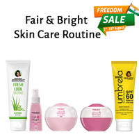 Fair & Bright Skincare Routine – Hydrating Facewash, Brightening Serum, Day/Night Cream & SPF 60 for Radiance & Spot Control