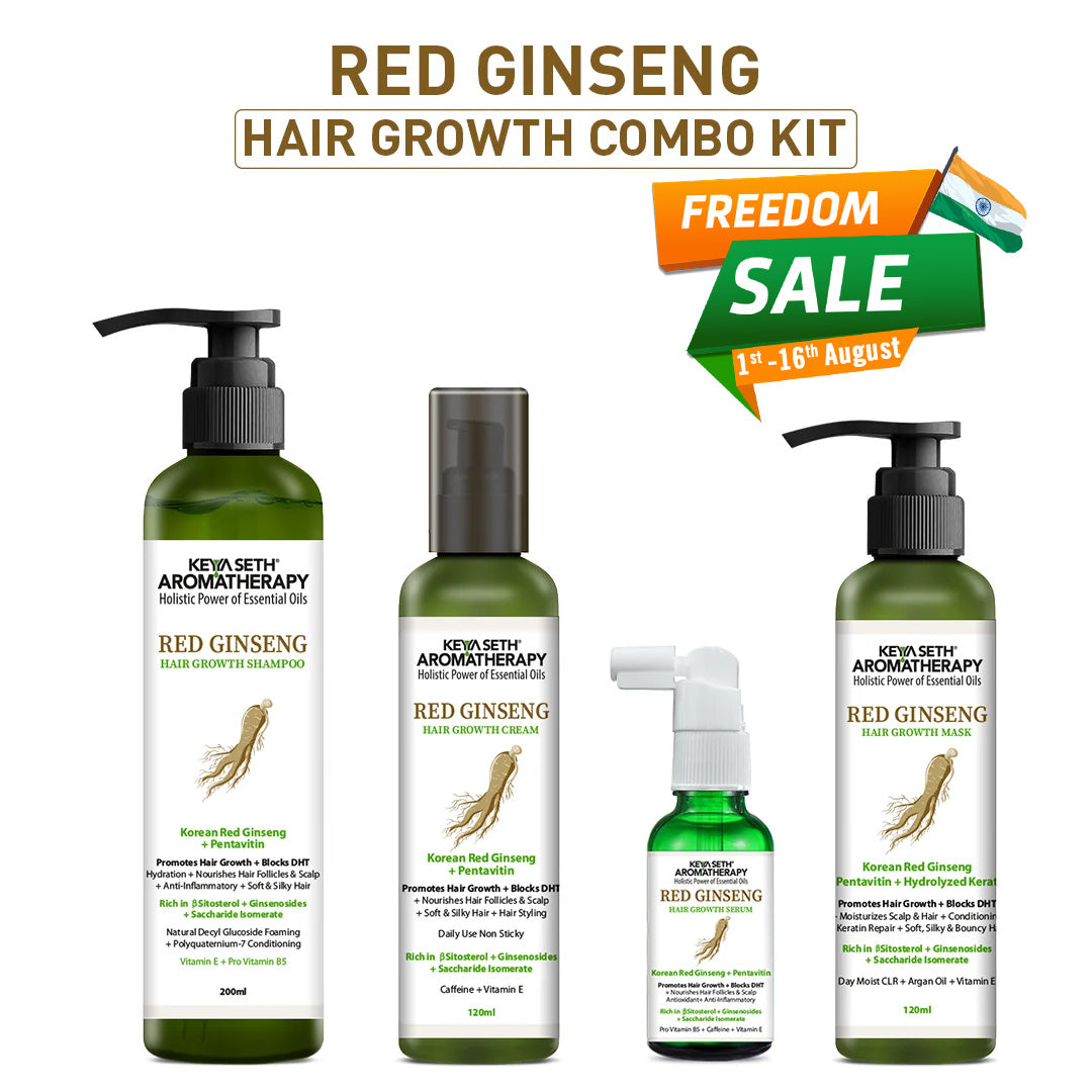 Korean Red Ginseng Hair Growth Combo Kit – Shampoo & Serum, Blocks DHT, Hydrates & Nourishes Hair & Scalp, Pentavitin, Caffeine, Vitamin B5, Promotes Hair Growth & Scalp Health