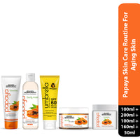 Papaya Skincare Routine for Aging Skin – Facewash, Cream & Body Moist, Scrub, SPF 60 to Cleanse, Exfoliate, Hydrate & Protect - Keya Seth Aromatherapy