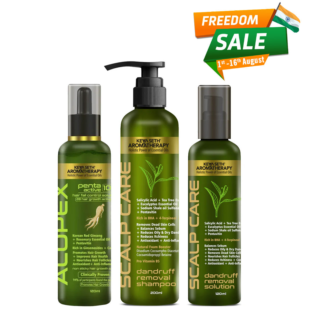 Monsoon Haircare Kit, Scalp Care Dandruff Removal Shampoo & Solution, Alopex Penta Active 10 Solution, Fights Dandruff & Itchiness, Soothes, New Hair Growth