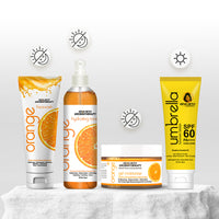 Orange Skincare Routine For Glowing Skin - Facewash, Toner, Moisturizer, Sunscreen with Orange Essential Oil, Pro-Vitamin B5 for Cleansing, Hydration, Pore Care & Sun Protection - Keya Seth Aromatherapy