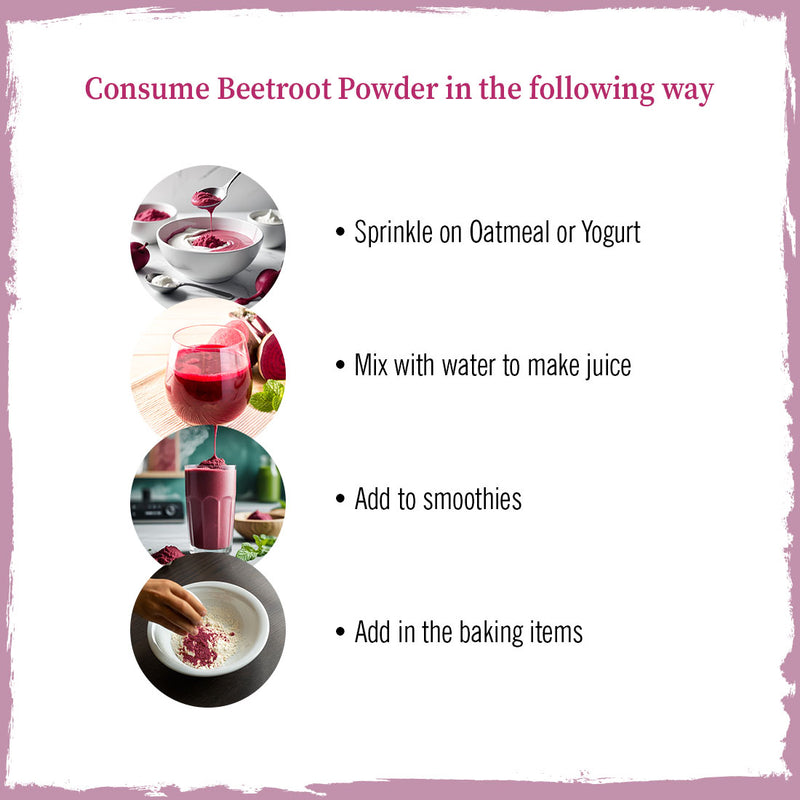 Beetroot Powder with Betalains & Vitamin C for Glowing Skin, Moisturizing, Anti-Aging, Natural Hair Color, Dandruff Control & Immunity Boost - Keya Seth Aromatherapy