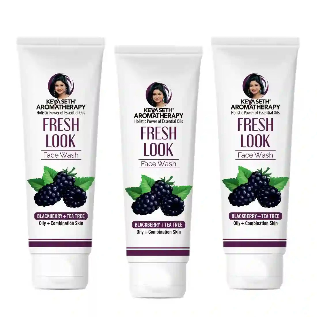 Fresh Look Blackberry & Tea Tree Face Wash, Mild, Hydrating, Moisturizing Foaming, Oily & Combination Skin - Keya Seth Aromatherapy