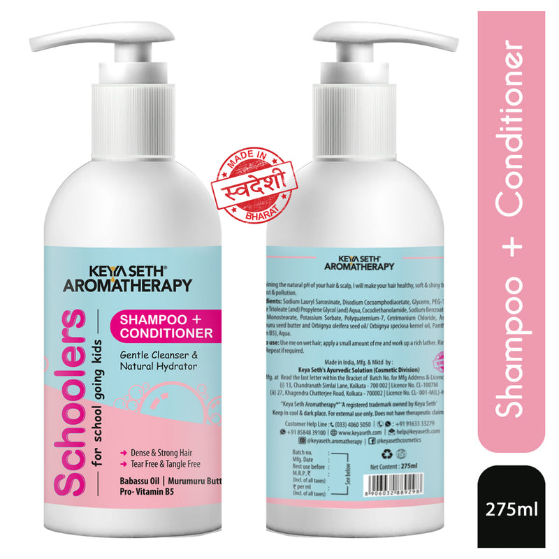Schoolers Kids Shampoo & Conditioner for Soft & Shining Hair. No sulfate & paraben - Keya Seth Aromatherapy