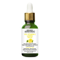 10% Vitamin C Lemon Serum, Sodium Ascorbyl Phosphate + Vitamin E & Lemon Essential Oil, Antioxidants + AHA, Glowing Skin & Firmness, Reduces Acne Marks - Keya Seth Aromatherapy