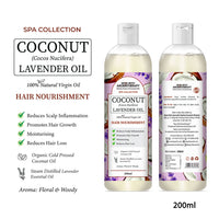 1% Lavender with 99% Coconut Oil - Cold Pressed Virgin Oil, Nourishes, Moisturizes, Promotes Hair Growth & Soothes Scalp Inflammation - Keya Seth Aromatherapy