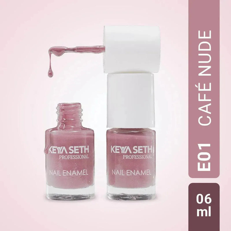 Free Café Nude Long Wear Nail Enamel Enriched with Vitamin E & Argan oil - Keya Seth Aromatherapy