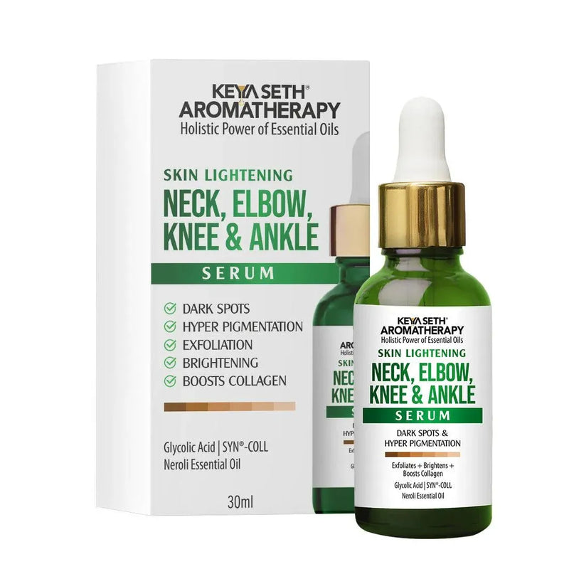 Skin Lightening Serum for Neck, Elbow, Knee & Ankle, Peptides + Glycolic Acid,Exfoliating + Brightening + Collagen Booster - Keya Seth Aromatherapy